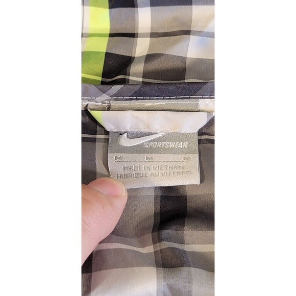 Vintage Nike Sportswear Hooded Windbreaker Pullover Plaid Size M - Picture 10 of 14
